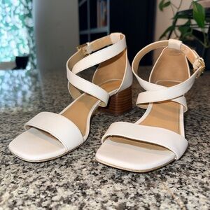MICHAEL Michael Kors White Strappy Heels